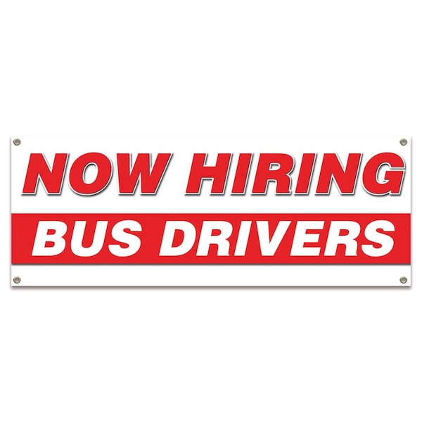 Now Hiring Bus Drivers Banner Apply Inside Accepting Application Single Sided